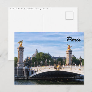 Pont Alexandre III on Seine River – パリ,フランス ポストカード