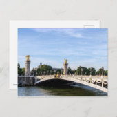 Pont Alexandre III on Seine River – パリ，フランス ポストカード (正面/裏面)