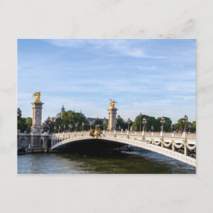Pont Alexandre III on Seine River – パリ，フランス ポストカード
