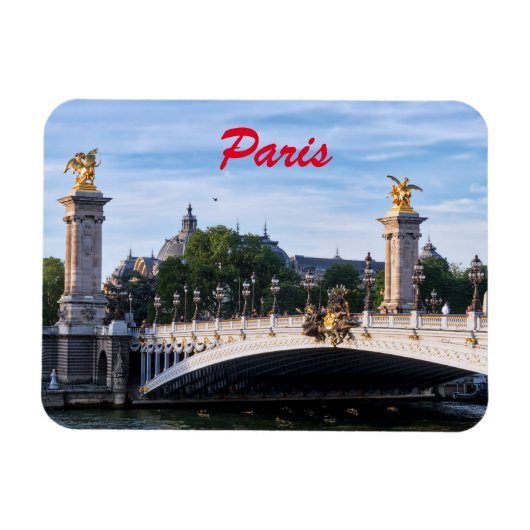 Pont Alexandre III on Seine River – パリ,フランス マグネット (横)