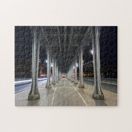 Pont de Bir-Hakeim at night – パリ,フランス ジグソーパズル (横)