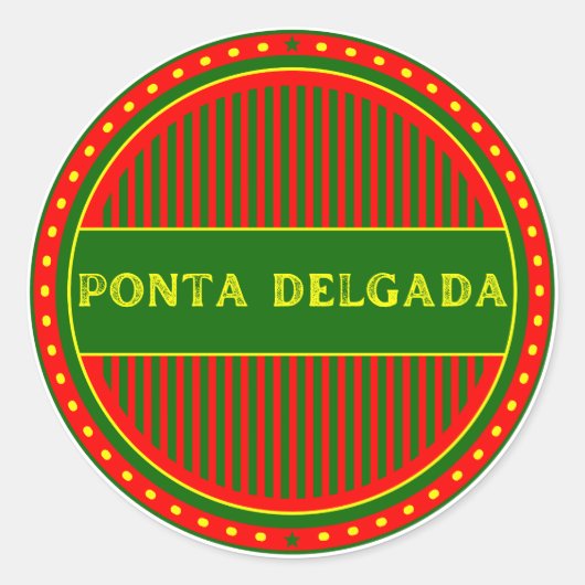 Ponta Delgada City Emblem – Portuguese Identity ラウンドシール (正面)
