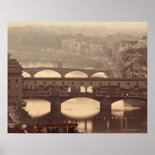 Ponte Vecchioおよびアルノ ポスター