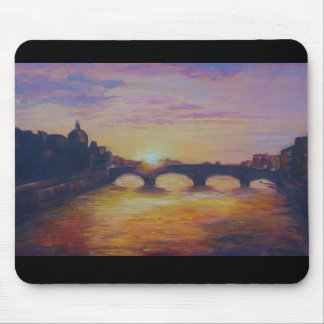 Ponte Vecchioの日没 マウスパッド