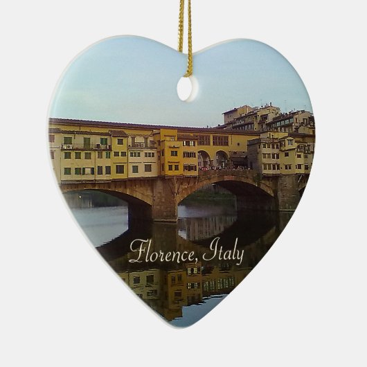 Ponte Vecchio古い橋フィレンツェイタリアのギフト セラミックオーナメント (右)