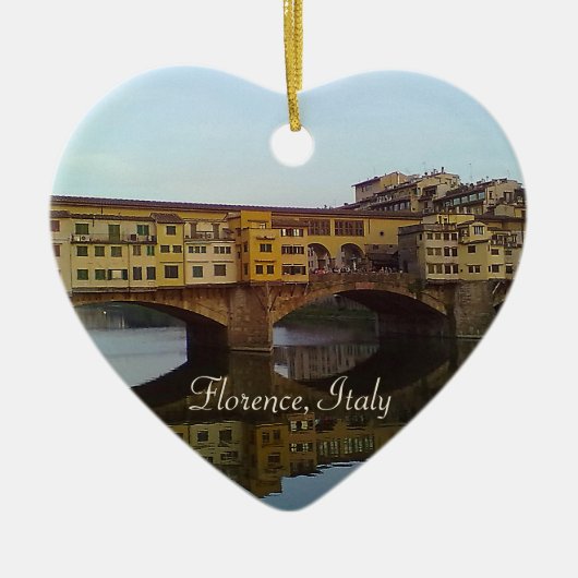 Ponte Vecchio古い橋フィレンツェイタリアのギフト セラミックオーナメント (正面)