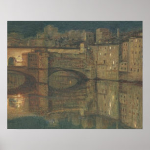 Ponte Vecchio, Florence (キャンバス上の油) ポスター