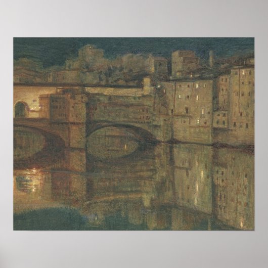 Ponte Vecchio, Florence (キャンバス上の油) ポスター (正面)