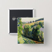 Pontgibaud、c.1895 (キャンバスの油)の景色 缶バッジ (正面&裏面)