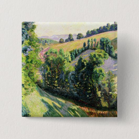 Pontgibaud、c.1895 (キャンバスの油)の景色 缶バッジ (正面)