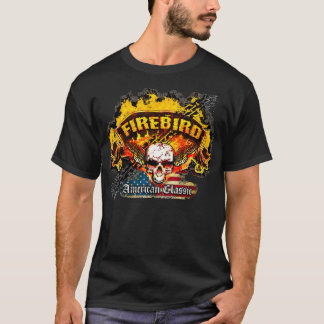 Pontiac Firebird -焼損の旗のスカル- n-の旗 Tシャツ