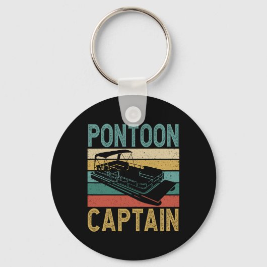 Pontoon Boat Captain Funny Pontoon Boat Boating Ca キーホルダー (正面)