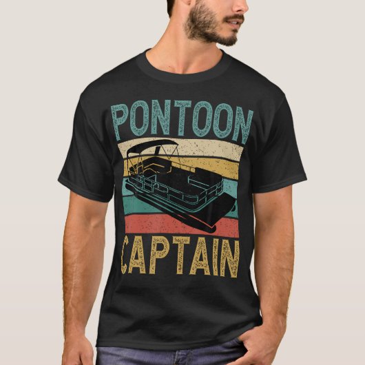 Pontoon Boat Captain Funny Pontoon Boat Boating Ca Tシャツ (正面)