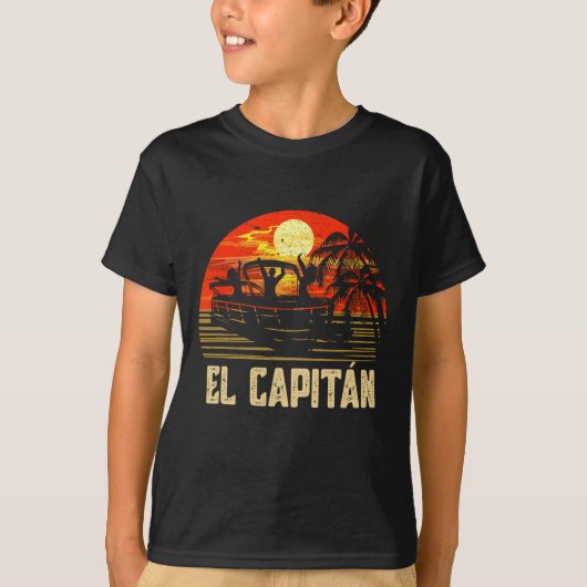 Pontoon Boat Captain Lake Boating El Capitan  Tシャツ (正面)