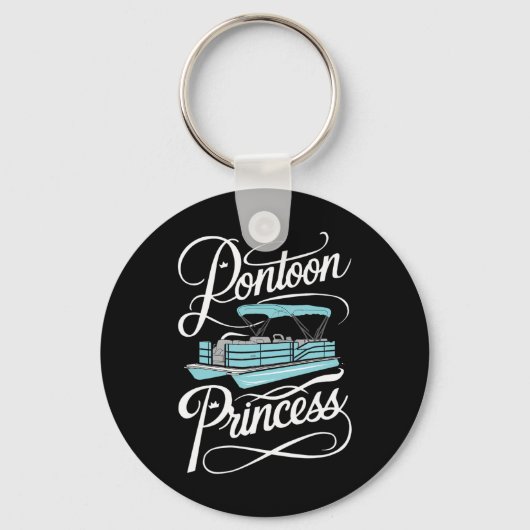 Pontoon Boat Women Boating Princess Party  キーホルダー (正面)