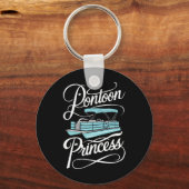 Pontoon Boat Women Boating Princess Party  キーホルダー (正面)