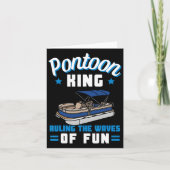Pontoon Boating Pontoon King Boat Owner Captain Da カード (正面)