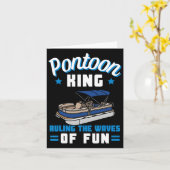 Pontoon Boating Pontoon King Boat Owner Captain Da カード (黄色い花)