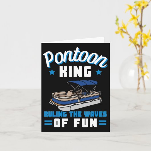 Pontoon Boating Pontoon King Boat Owner Captain Da カード (黄色い花)