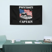 Pontoon Captain American Flag Pontoon Boat Lover 横断幕 (トレードショー)