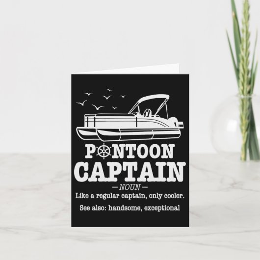 Pontoon Captain Definition Boat Life Funny Boating カード (正面)