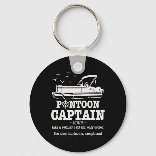 Pontoon Captain Definition Boat Life Funny Boating キーホルダー (正面)