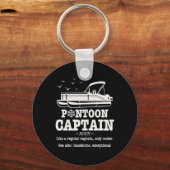 Pontoon Captain Definition Boat Life Funny Boating キーホルダー (正面)