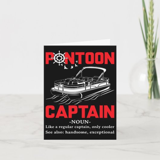 Pontoon Captain Definition Funny Pontoon Boat Boat カード (正面)