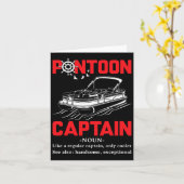 Pontoon Captain Definition Funny Pontoon Boat Boat カード (黄色い花)