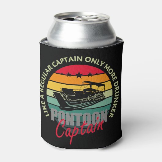 Pontoon Captain Gift Regular Captain Only More Dru 缶クーラー (缶正面)