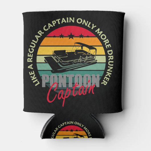 Pontoon Captain Gift Regular Captain Only More Dru 缶クーラー (正面)