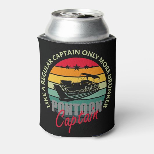 Pontoon Captain Gift Regular Captain Only More Dru 缶クーラー (缶裏面)
