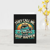 Pontoon Captain Men Pontoon Boat Captain Boating  カード (黄色い花)