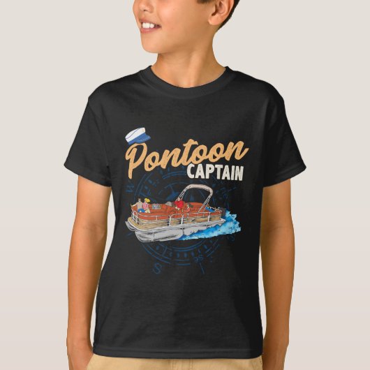 Pontoon Captain Tee Shirt Funny Pontoon Boating  Tシャツ (正面)