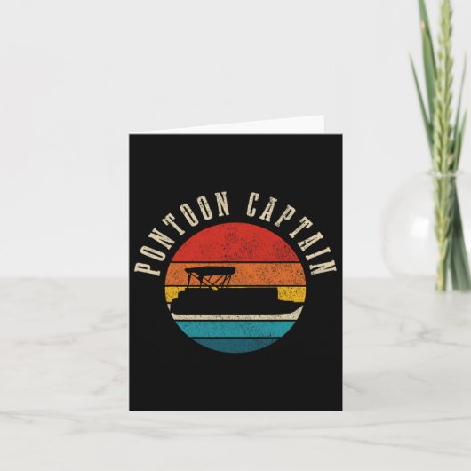 Pontoon Captain Vintage Pontooning Boating Boat Fu カード (正面)