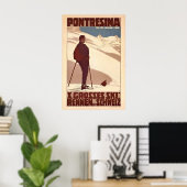 Pontresina Alps Graubünden Switzerland Vintage Ski ポスター (ホームオフィス)
