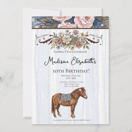 Pony Birthday  招待状 (正面)