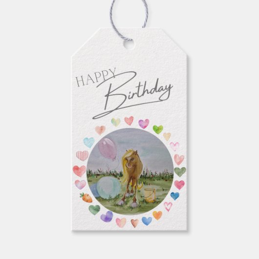 Pony Party Geschenkanhänger, Kindergeburstags Deko ギフトタグ (正面)