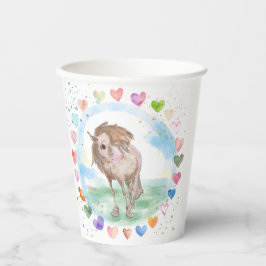 Pony Party Pappbecher, Pferdemotiv für Kinder 紙コップ