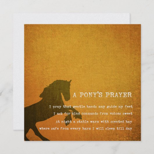PONY PRAYER 5.25 x 5.25 card 招待状 (正面/裏面)