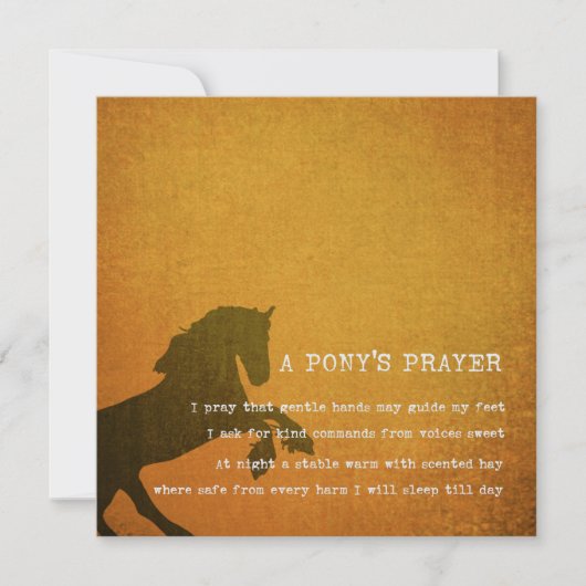 PONY PRAYER 5.25 x 5.25 card 招待状 (正面)