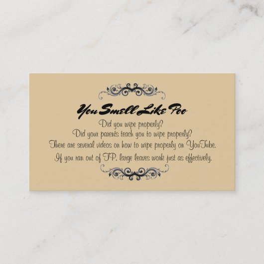 Pooの名刺のように臭いがします 名刺 (正面)