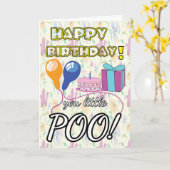 POOバルーンおもしろいケーキ子供かわいい誕生日 カード (黄色い花)