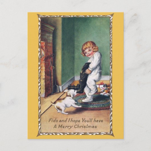 Pooch Fights For Fair Share of Xmas Loot シーズンポストカード (正面)