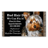 Poochieのプロフェッショナルに手入れをしているペット マグネット名刺 (正面)