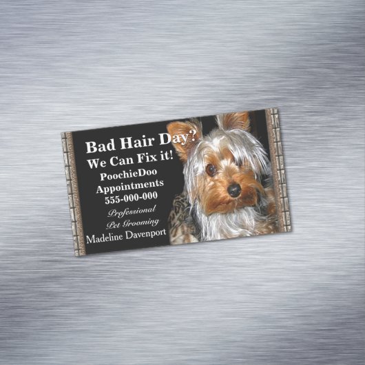 Poochieのプロフェッショナルに手入れをしているペット マグネット名刺 (インサイチュ)