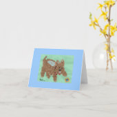 Poochieのメッセージカード(犬カード) カード (黄色い花)