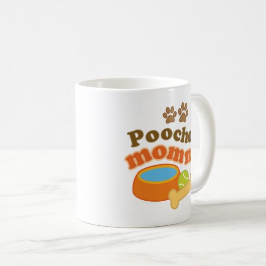 Poochonのお母さん犬の品種ギフト コーヒーマグカップ (正面右)