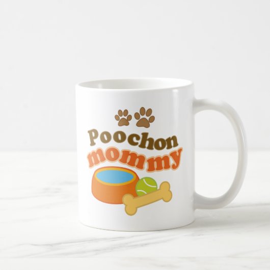 Poochonのお母さん犬の品種ギフト コーヒーマグカップ (右)