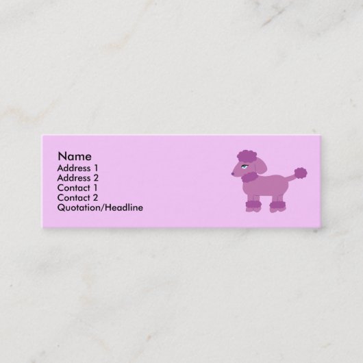 Poodleプロファイルカード スキニー名刺 (正面)